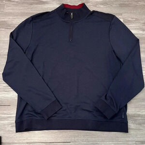 Ted Baker London Pullover Sweater Men's High Neck Quarter Zip Blue Preppy Size 6